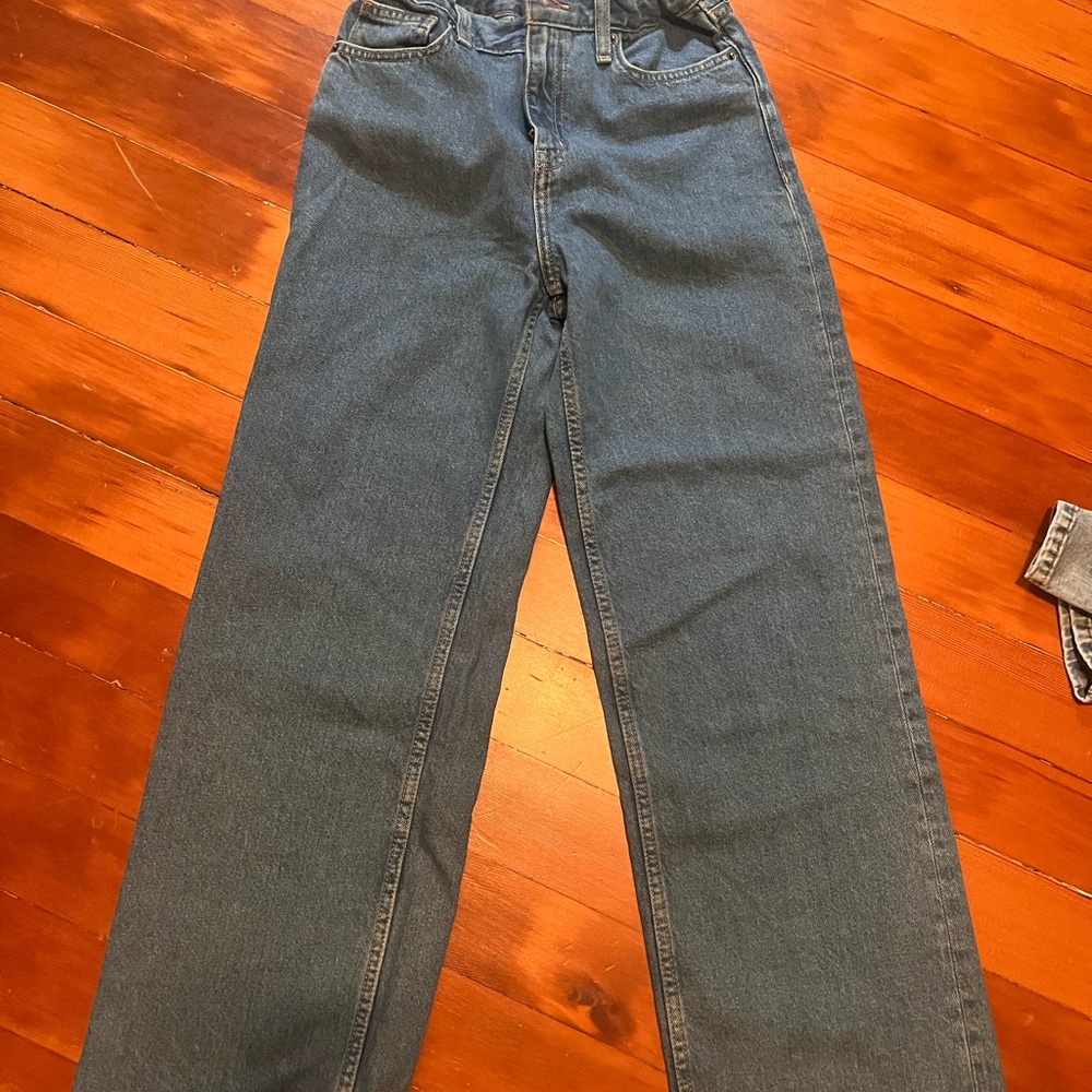 Old Navy Blue Flare & Wide Leg Women's Jeans With Adjustable Waist